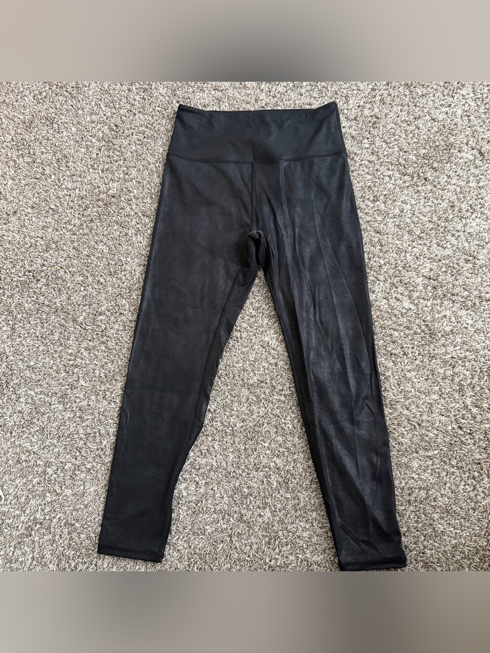 Zyia Active Women's Black Faux Leather High Waisted Leggings (No size Tag) Yoga